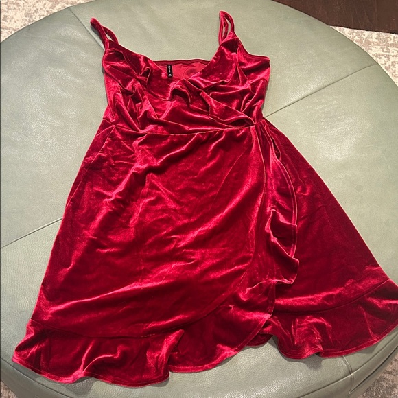 DNA Couture Red Velvet Mini Dress - Picture 1 of 4
